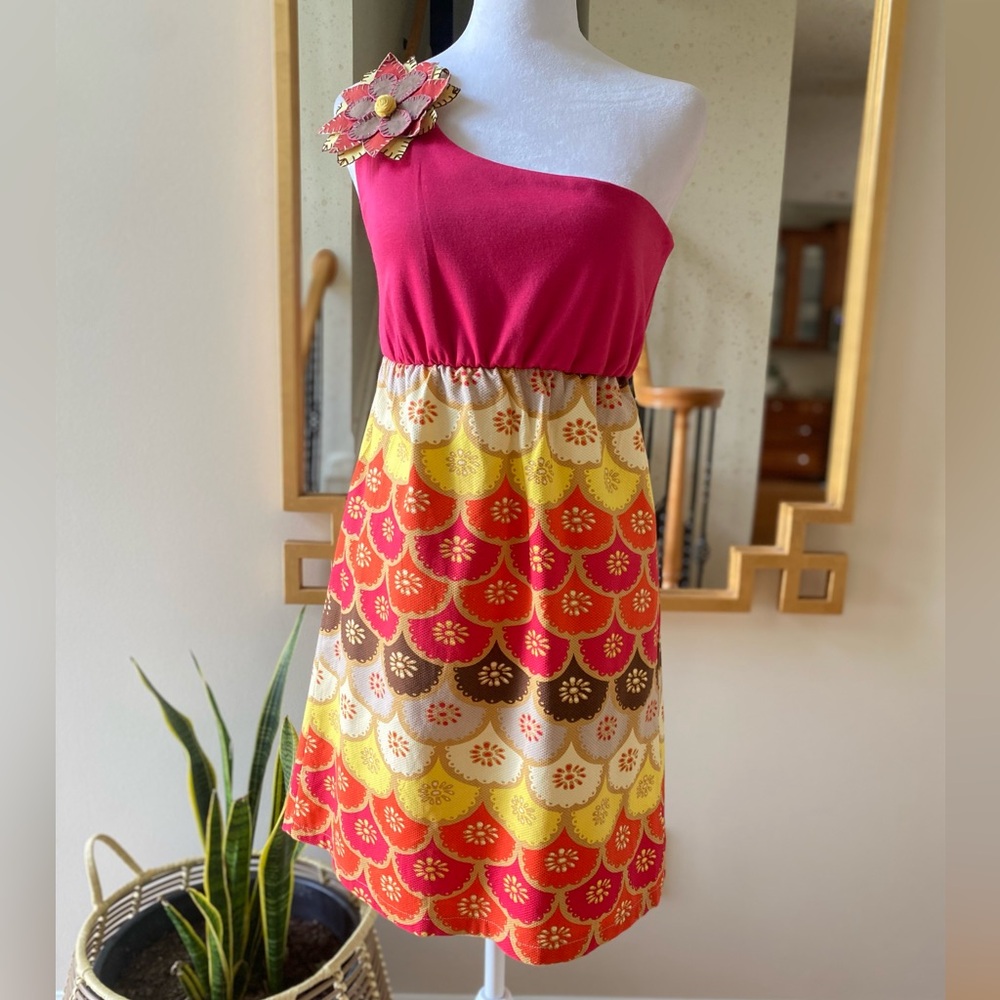 Judith March medium one shoulder Mod 60s inspired mini dress - Picture 1 of 14